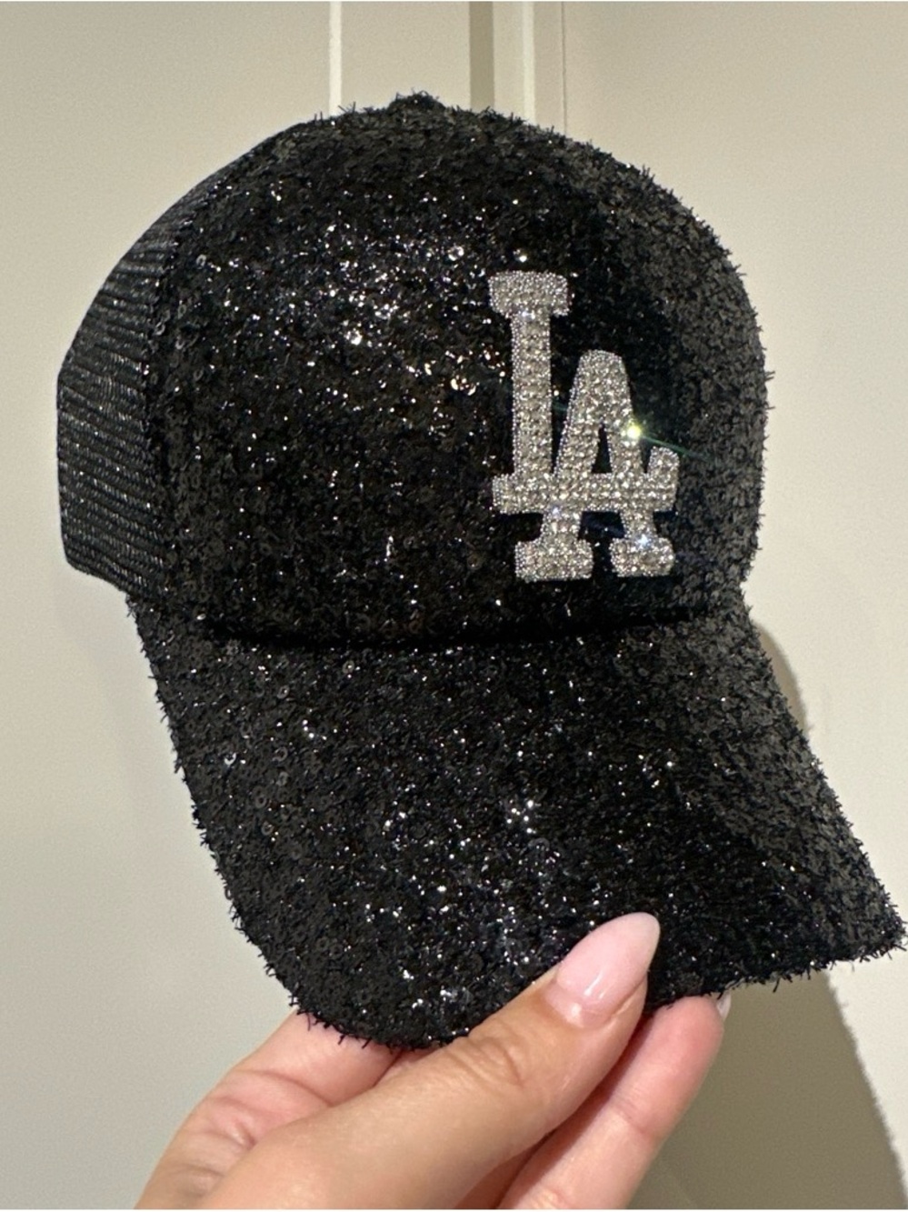 LA Los Angeles dodgers sequin Sparkle mesh snapback Baseball Cap